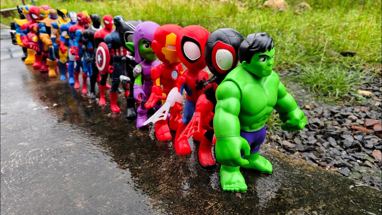 AVENGERS ACTION FIGURE REVIEW SPIDERMAN, HULK, IRONMAN, SUPERMAN, DEADPOOL, WOLVERINE #3