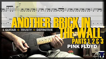 Another Brick in the Wall | Guitar Cover Tab | Solo Lesson | Delay Intro | BT w/ Vocals 🎸 PINK FLOYD