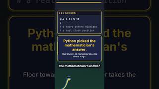 -7 divided by 2 is -4 in Python. C says -3. #python #shorts