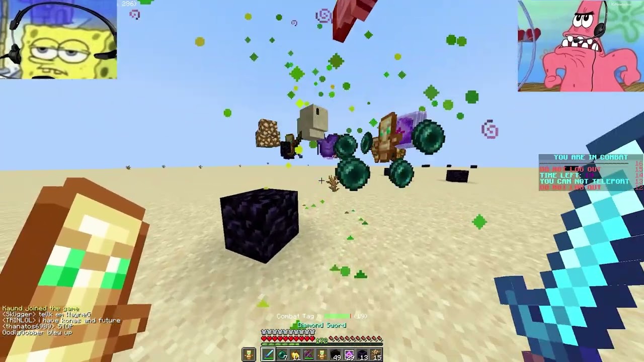 Spongebob and Patrick play crystal pvp YouTube