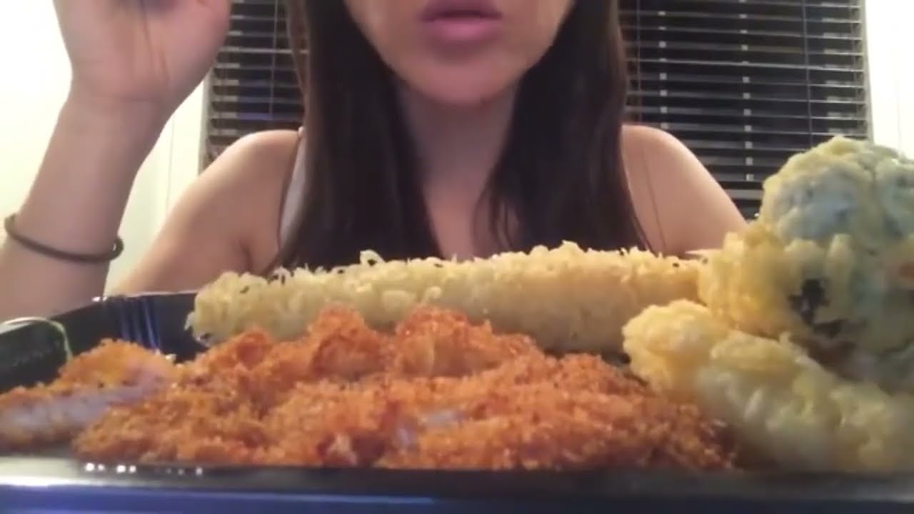 ASMR Eating Sounds  Deep Fried Tempura and Ton Katsu