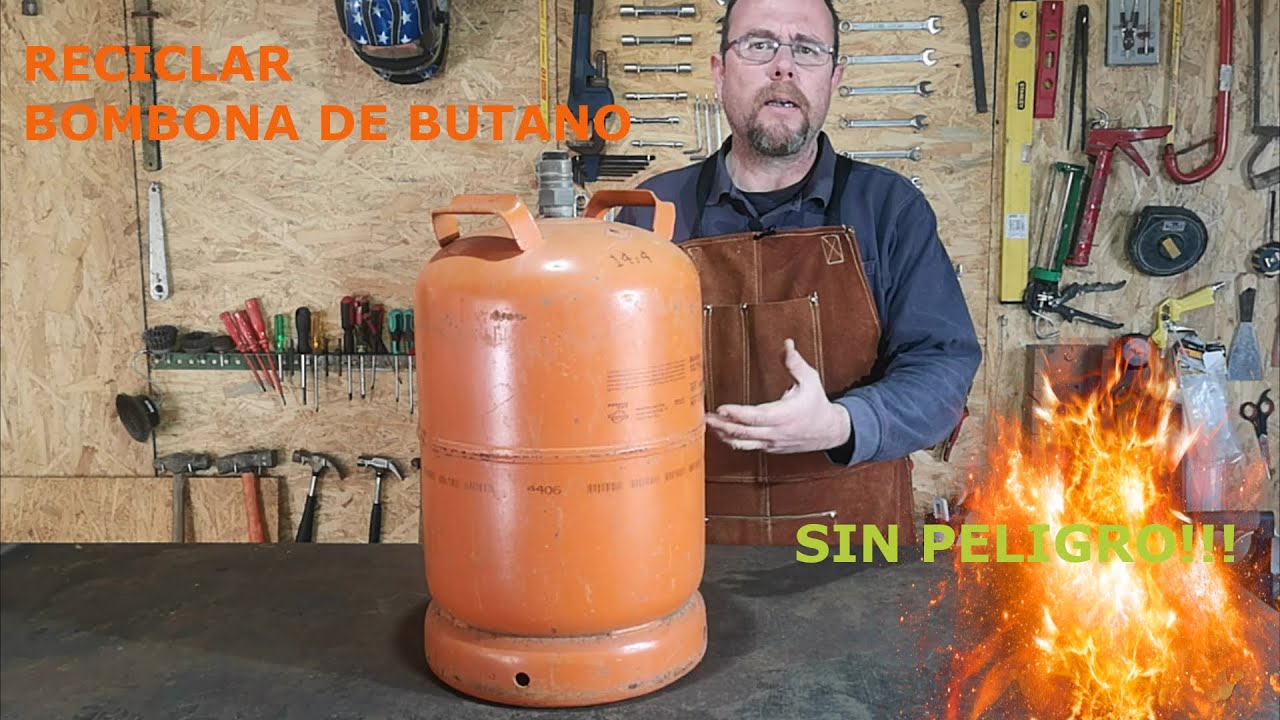 Reciclar BOMBONA DE BUTANO sin peligro 👍👍 
