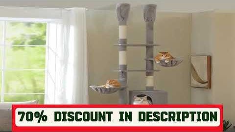 A must-have product! Floor to Ceiling Cat Tree with Sisal Scratching Posts Cozy Condo Hammock Adju