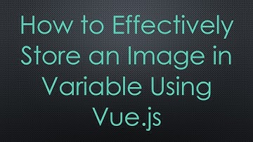 How to Effectively Store an Image in Variable Using Vue.js