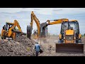 Together 2 jcb 3dx vs jcb 145 excavator finish pipeline installation work quickly  jcb vs jcb