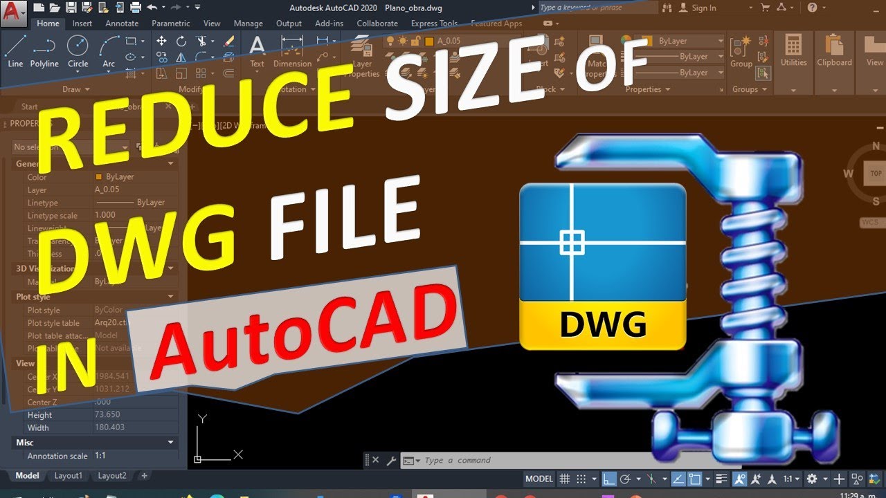 Reduce size of DWG file in AutoCAD, optimize your drawing files. Large File Size Problem - YouTube