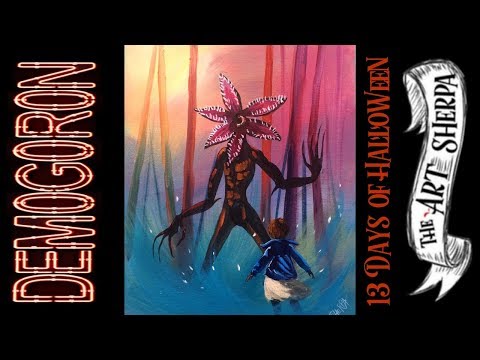 Stranger Things Acrylic painting tutorial 13 Days Of Halloween