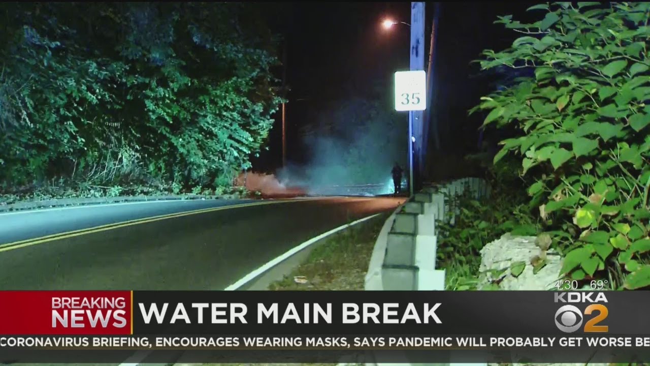 Overnight Water Main Break Shuts Down Beck Run Road - YouTube
