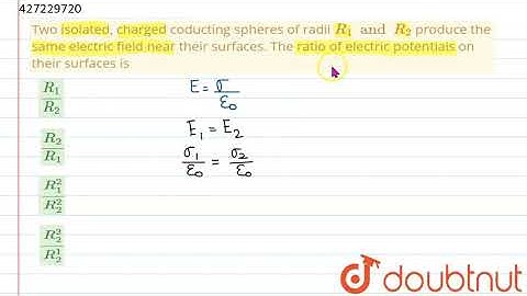 Two isolated, charged coducting spheres of radii `R_(1) and R_(2)` | Class 12 Physics | Doubtnut