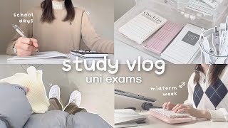 EXAM STUDY 🛒 productive uni exam vlog, midterms week, all-nighters, korean street food, etc.