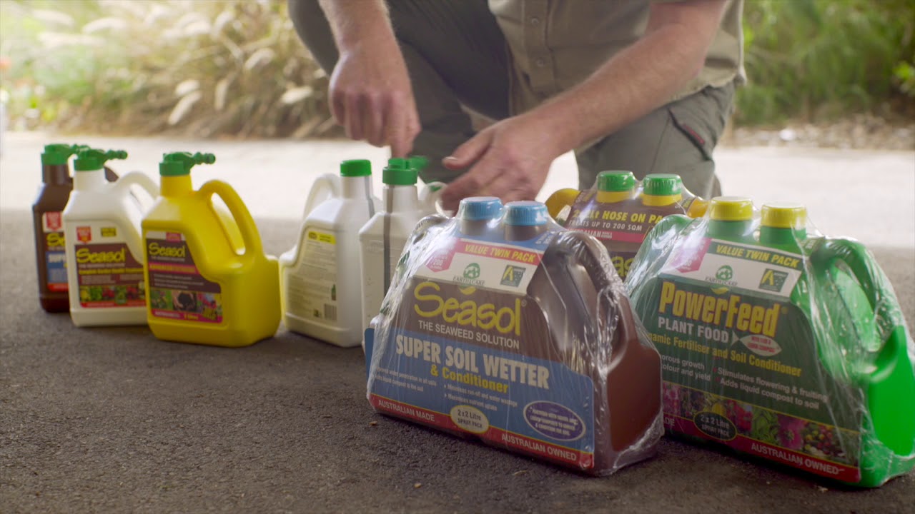 Seasol Products with Nigel Ruck Seasol and PowerFeed Hoseon packs