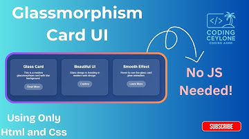 Glassmorphism Card UI Design | Modern Glass Effect Using Only HTML & CSS (No JavaScript)