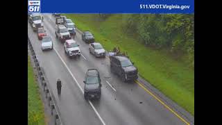 Distracted Driver Crashes Into SUV, Shutting Down I-81 Northbound In Montgomery County, Virginia 