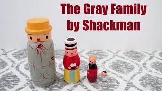 My Nesting Doll Collection #0248 – Gray Family of 4 by Shackman