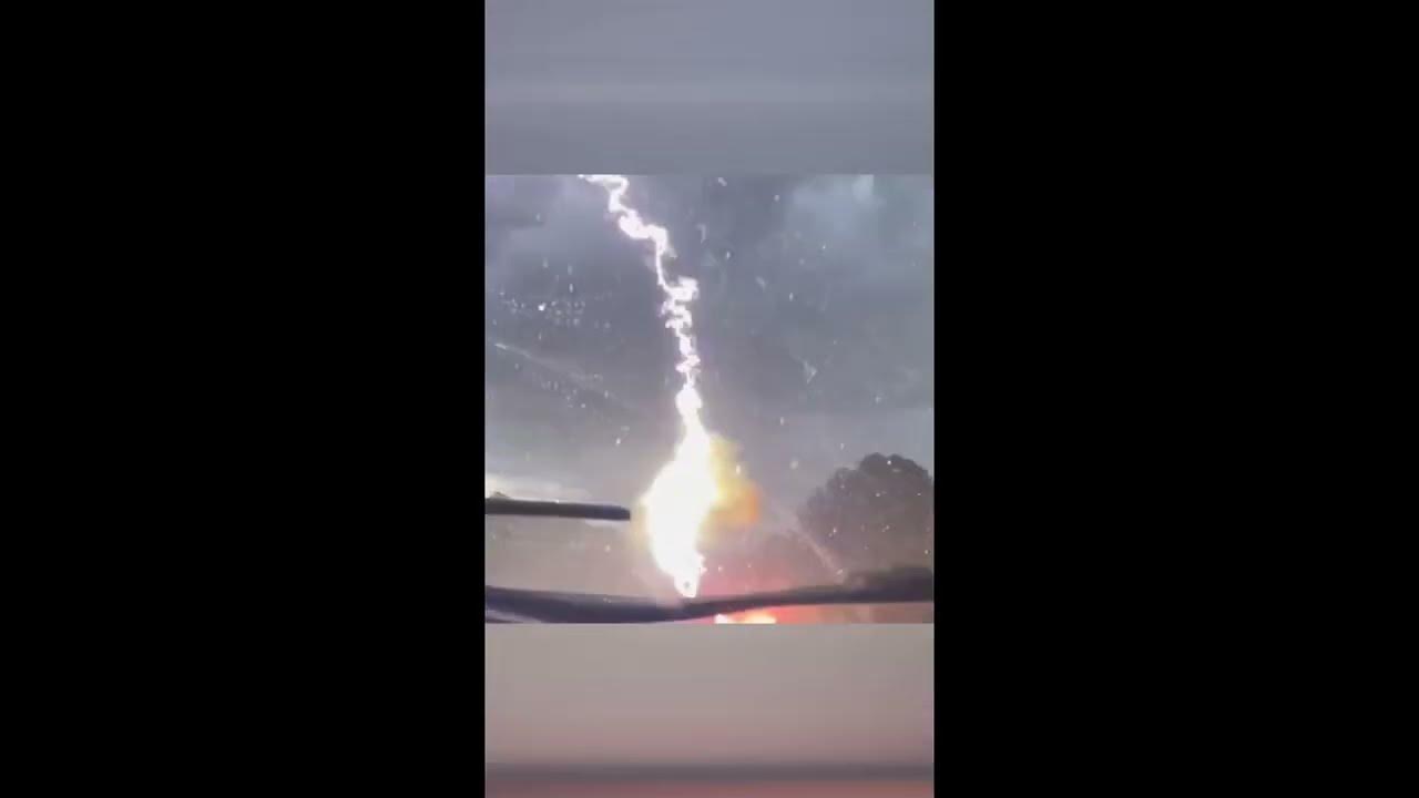 Lightning Hits Car While Driving! Close Call! YouTube