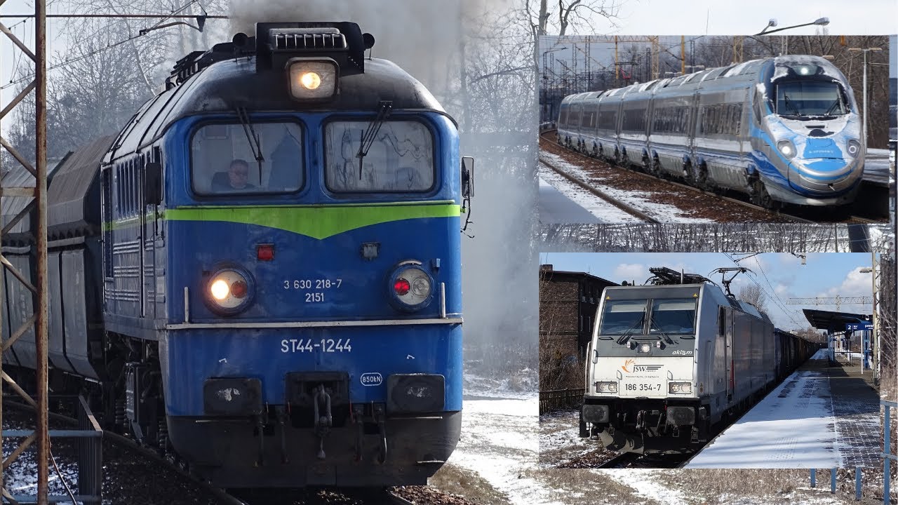 ST44-1244 PKP Cargo Service, Traxx JSW Logistics i pociągi osobowe - Katowice Szopienice Południowe