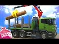 Спецтехника BRUDER. Игры и игрушки для мальчиков. Bruder Toys. Машина Лесовоз Scania с краном