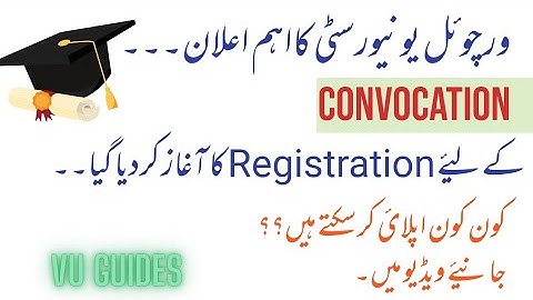 VU start Registration for Convocation/How to register VU Convocation #vu #convocation