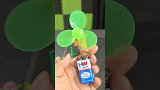 DIY Mini Fan at Home | DC Motor + 9V Battery Easy Project #shorts #dcmotor #fan
