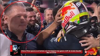Checo Pérez ignora a un furioso Jos Verstappen tras ganar el GP de Arabia Saudita Max se enoja