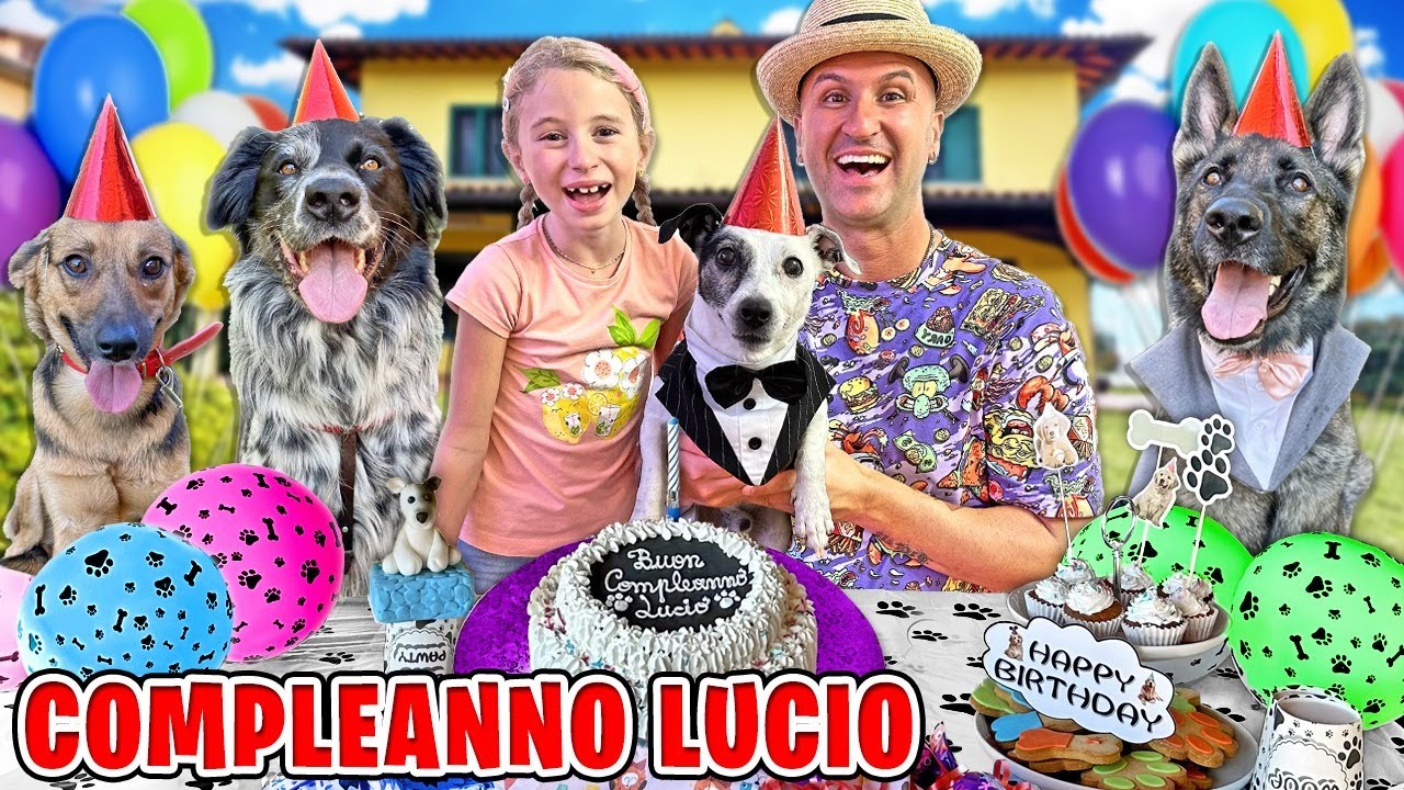 FESTA DI COMPLEANNO A SORPRESA DEL NOSTRO CANE LUCIO NELLA NOSTRA CASA CON GIORGIA E PAPÀ SALVO!