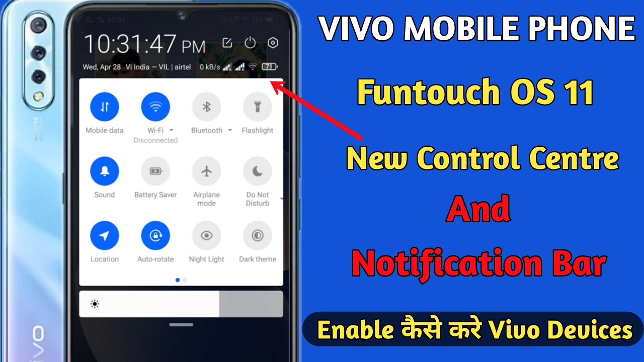 Vivo Mobile Phone New Control Centre Funtouch OS 11 | On Vivo And Notification Bar Enable Kaise Kare