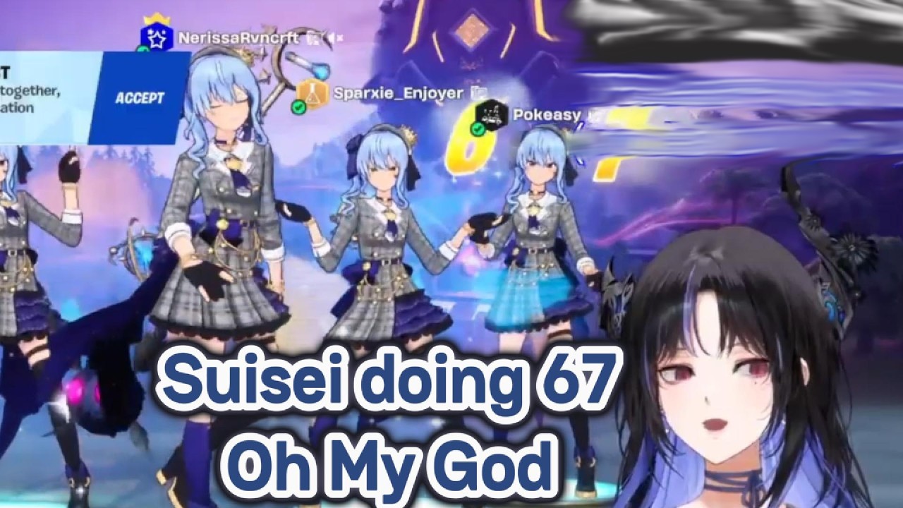 Nerissa's reaction to Suisei doing emotes and dances in Fortnite is funny