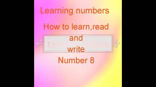 Information How to write number 8 | learning numbers | Montessori school News