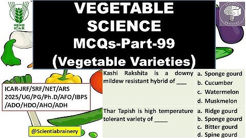 Vegetable Science-ICAR/ASRB(Part-99) #aho #jrfhorticulture  #icarnet #jrf2025 #ASRBNET2024 #net2025