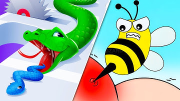 Snake Run Race vs Help Me Tricky Puzzle |🟩🥑💚🥑🟩| All Level Gameplay Android iOS QW5636