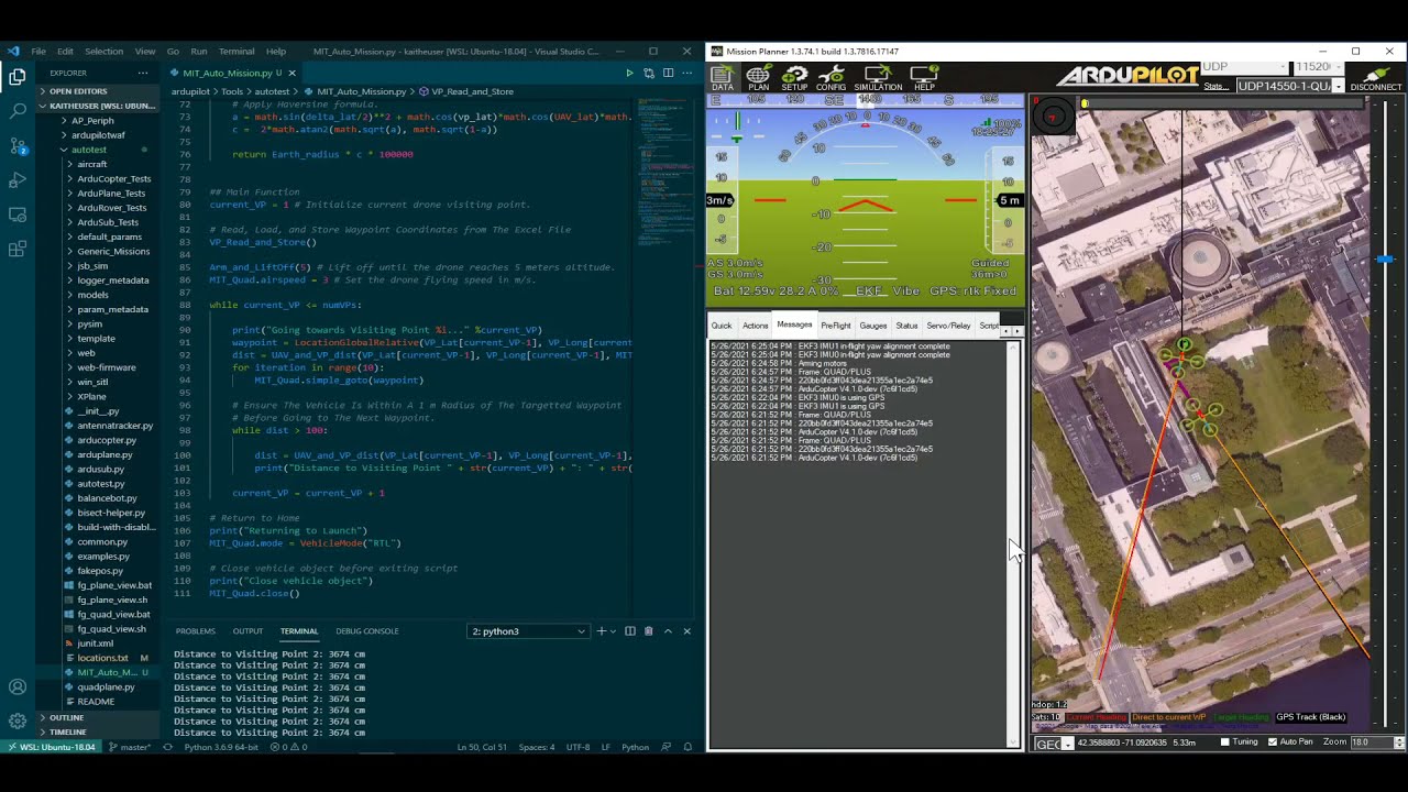 Running a Drone Simulation at MIT Great Dome with ArduPilot, Dronekit ...