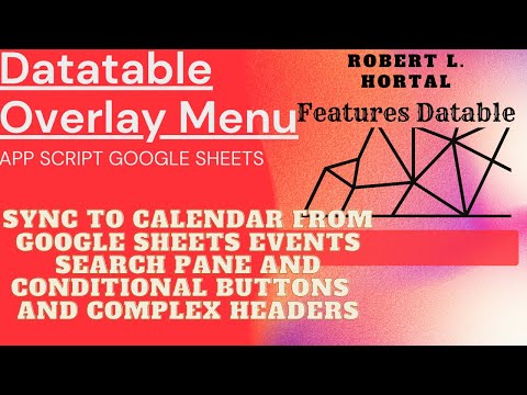 Datatable - Overlay Menu Sheets Sync To calendar CRUD Search Panes Complex Headers