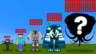 Which Bosses is immortal Wither Storm, Warden Mutant, Mowzie's mobs in minecraft