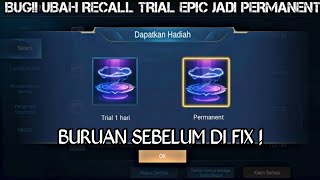 BUG CARA MENGUBAH EFEK RECALL TRIAL MENJADI PERMANEN - BISA DAPAT EFEK RECALL TAS TAS GRATIS MLBB screenshot 5