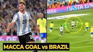 Mac Allister scored an insane goal thrashing Brazil with 4-1 lead, but look his reaction...