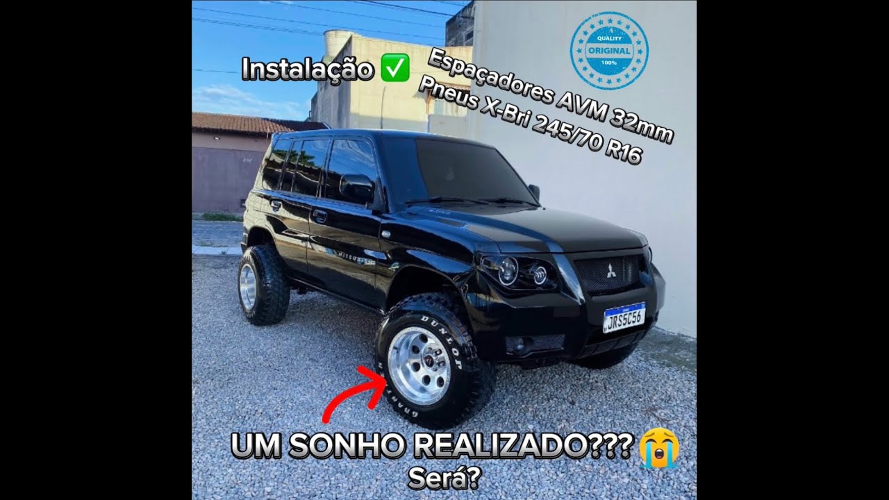 INSTALANDO NA PAJERO TR4 2007 ESPAÇADORES AMV 32mm,E PNEUS X-BRI BRUTUS 245/70 R16 #tr4#youtube#nel