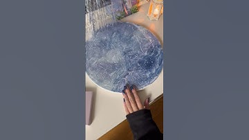 New plastic wrap technique! The crackle effect works perfect for textured mountains ⛰️#shorts