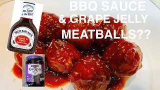 SWEET BABY RAYS BBQ SAUCE \& GRAPE JELLY MEATBALLS IN A CROCKPOT! EASY HOW TO RECIPE!!