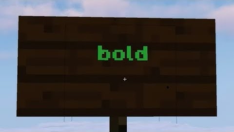How to font and change colour in Minecraft