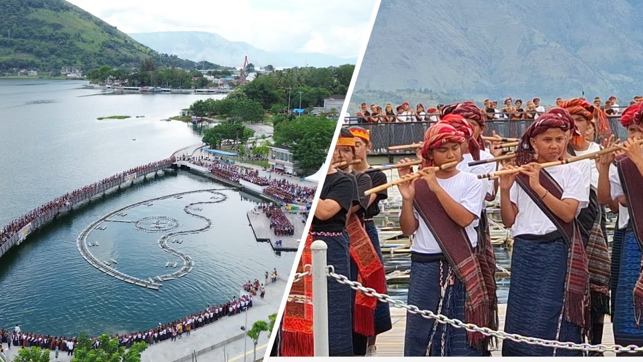 Seruling Massal Siswa SMP 1 Pangururan Pukau Pengunjung Water Front City