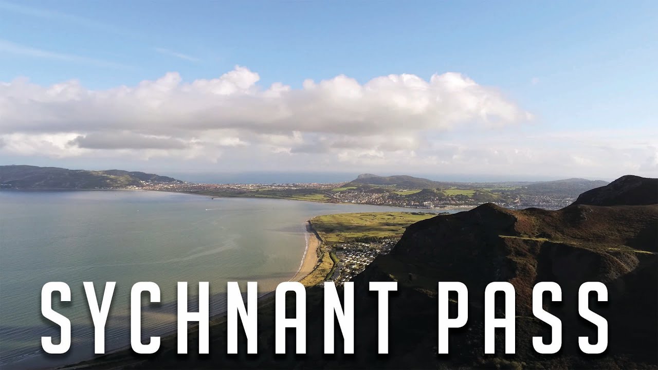 Sychnant Pass Bwlch Sychnant Snowdonia National Park Aerial 4K