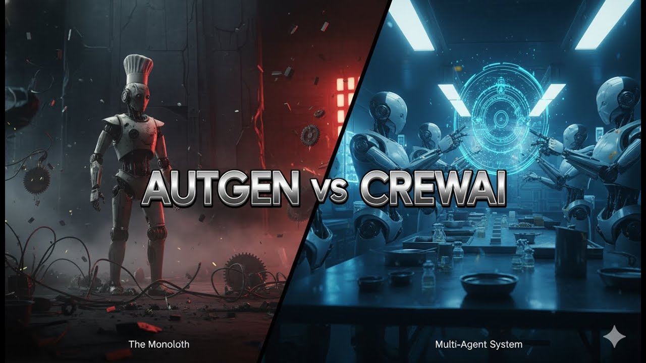 Multi-Agent AI Orchestration comparing AutoGen and CrewAI frameworks