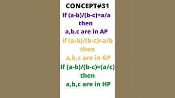 CONCEPT#31|| if a,b,c are in AP,GP,HP then...#revoltclasses