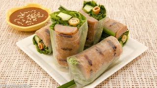 Grilled Pork Sausage Fresh Spring Rolls (Nem Nuong Cuon)