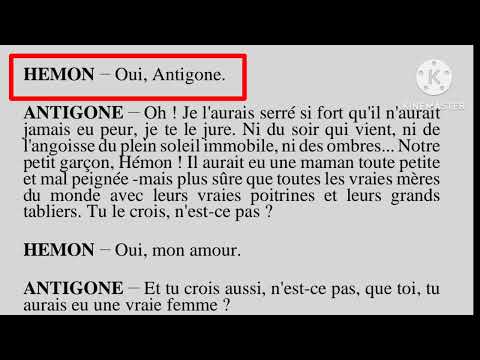 1bac Antigone la scène 6 lecture + explication قراءة المشهد السادس Antigone vs Hèmon