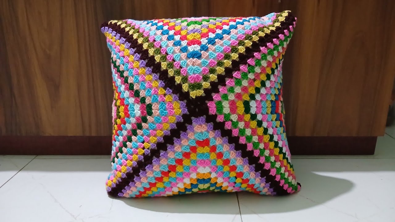 Very easy 👌 Granny square cushion cover pattern. Beginners friendly.