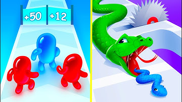 Snake Run Race vs Join Blob Clash 3D 🌶🫑🌽🥕 All New Max Update Mobile Gameplay CH7521