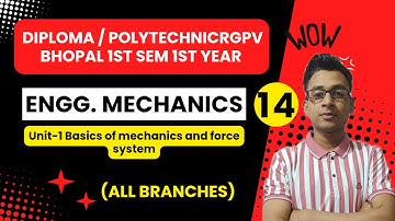 Lec 14 | Unit 1 Basics of Mechanic |Engineering Mechanics RGPV Diploma / Polytechnic 2nd Sem 1stYear