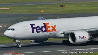 FedEx Purple Tails FX6013 / FX77 landing, taxiing and unloading cargo Sydney 20 February 21