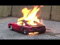 Model ferrari engine blows up  catches fire